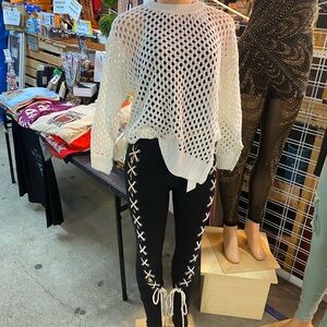 Stylish Black Lace-Up Pants